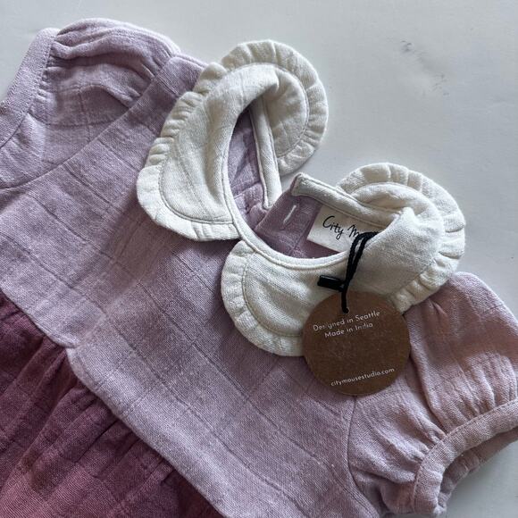 City Mouse Colorblock Romper - Soft Rose, 6-9 Months - NWT - Picture 4 of 6